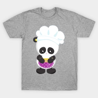 Cooking Panda, Baking Panda, Panda With Pie, Apron T-Shirt